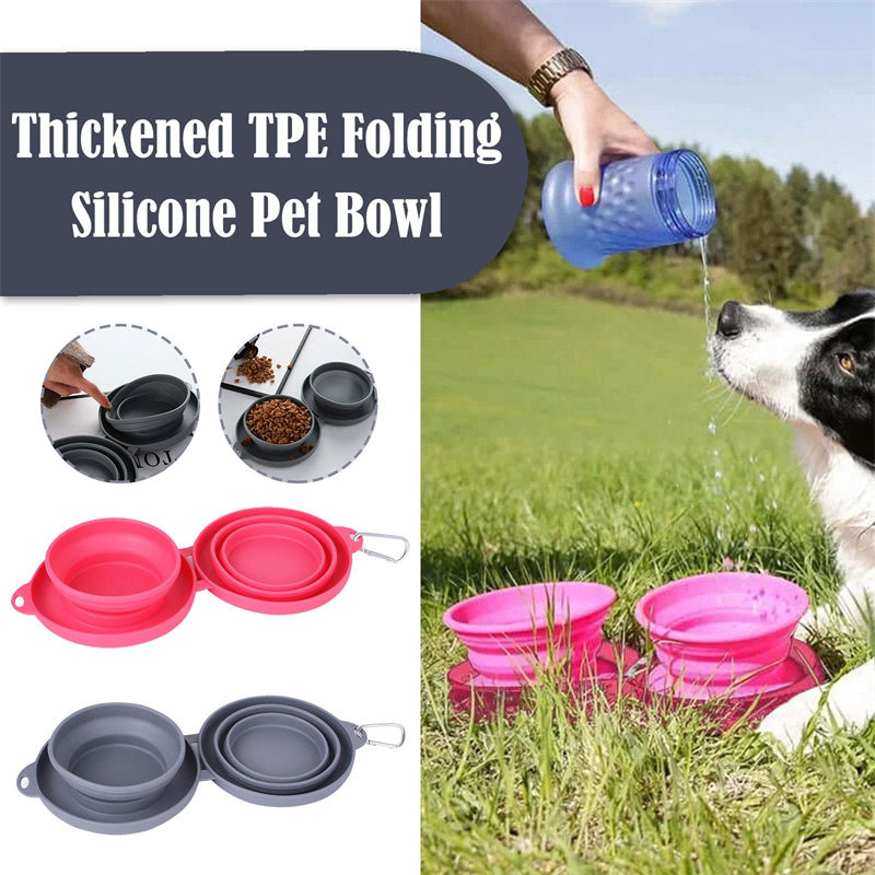 Pet double collapsible bowl - My Store Grey Pet suplies