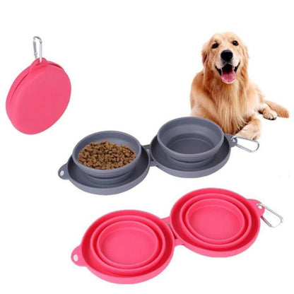 Pet double collapsible bowl - My Store Grey Pet suplies