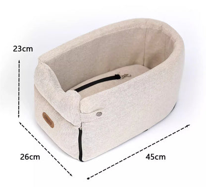 Pet Car Armrest Nest - My Store Beige / L-46cm W-26cm H-23cm / Cotton Wool Pet suplies