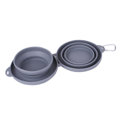 Pet double collapsible bowl - My Store Grey Pet suplies