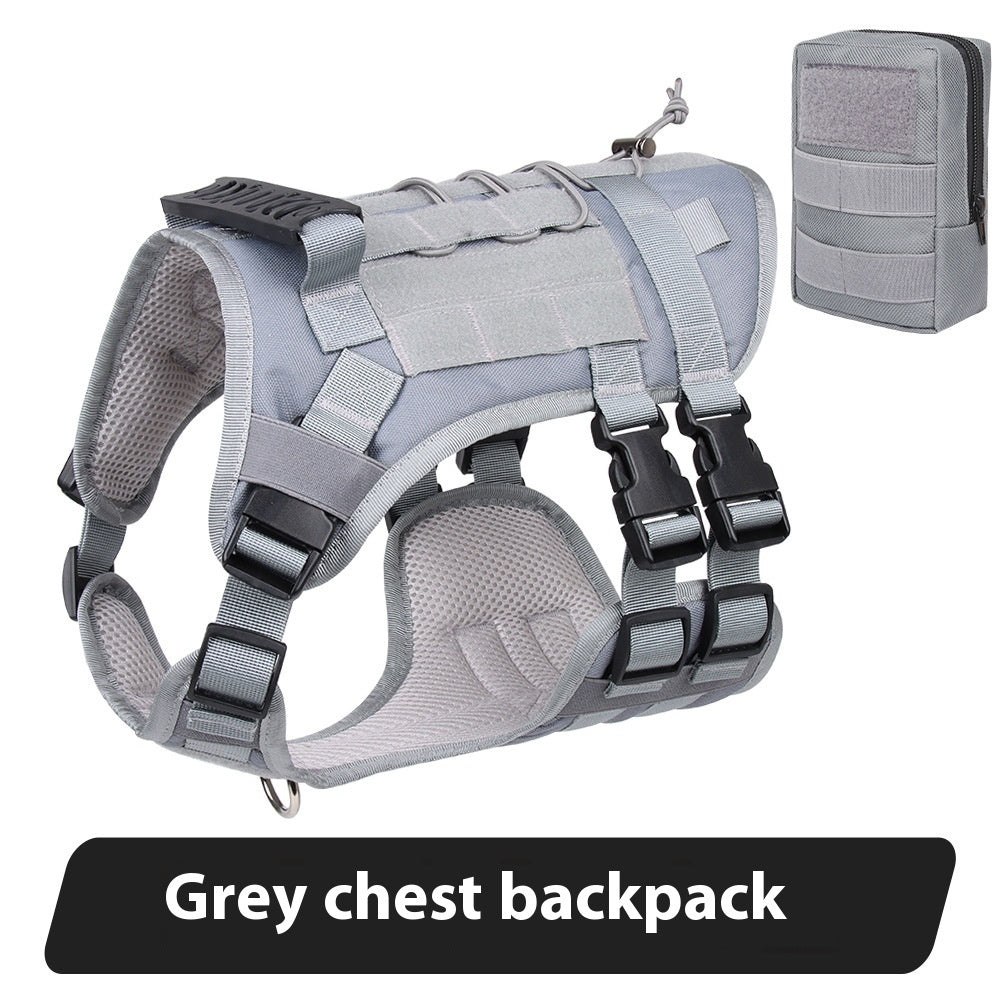 Tactical Chest And Back Oxford Large Dog Vest - My Store Grey Diaper bag Backpack / L Pet suplies