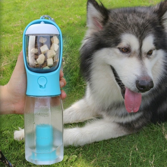 Portable Cat Dog Water Bottle Food Feeder Drinker Poop Dispenser 3 In 1 Leak-proof Multifunctional Dog Water Bottle Pet Products - My Store Pink Pet suplies